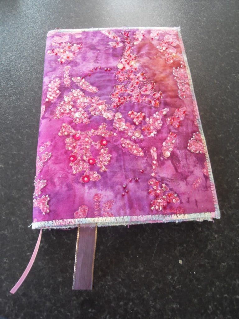 Beaded and embroidered note-book cover