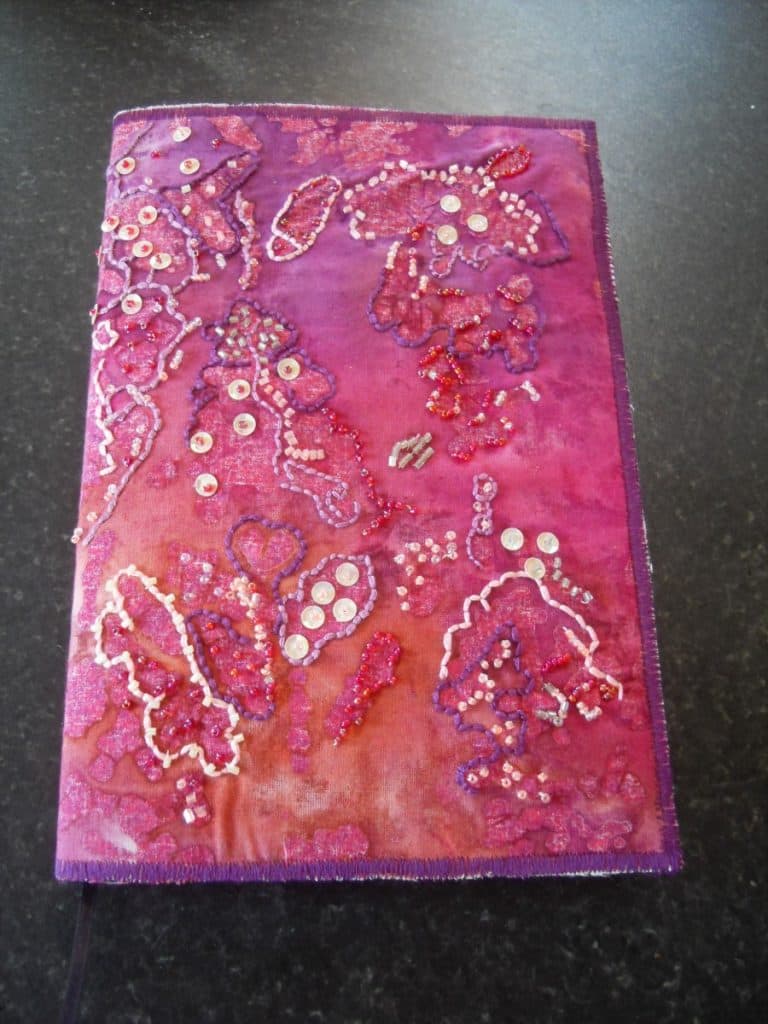 Batik fabric book cover